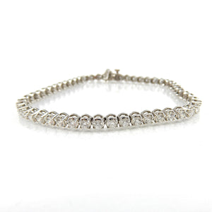 Handcrafted custom Prong-set Diamond Tennis Bracelet