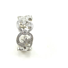 Load image into Gallery viewer, Handcrafted Custom Scrollwork and Miligrain Diamond Ring