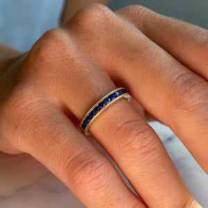 14k yellow gold sapphire band